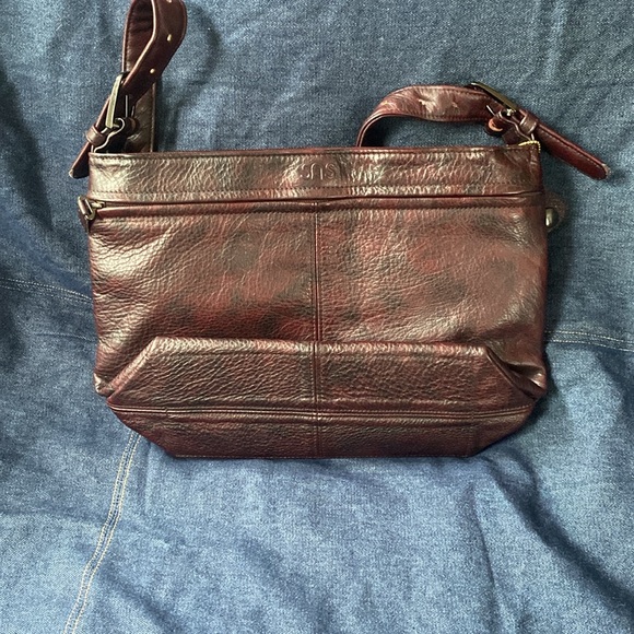 SAS leather hobo bag wine color beautiful leather and beautiful condition - Picture 6 of 8